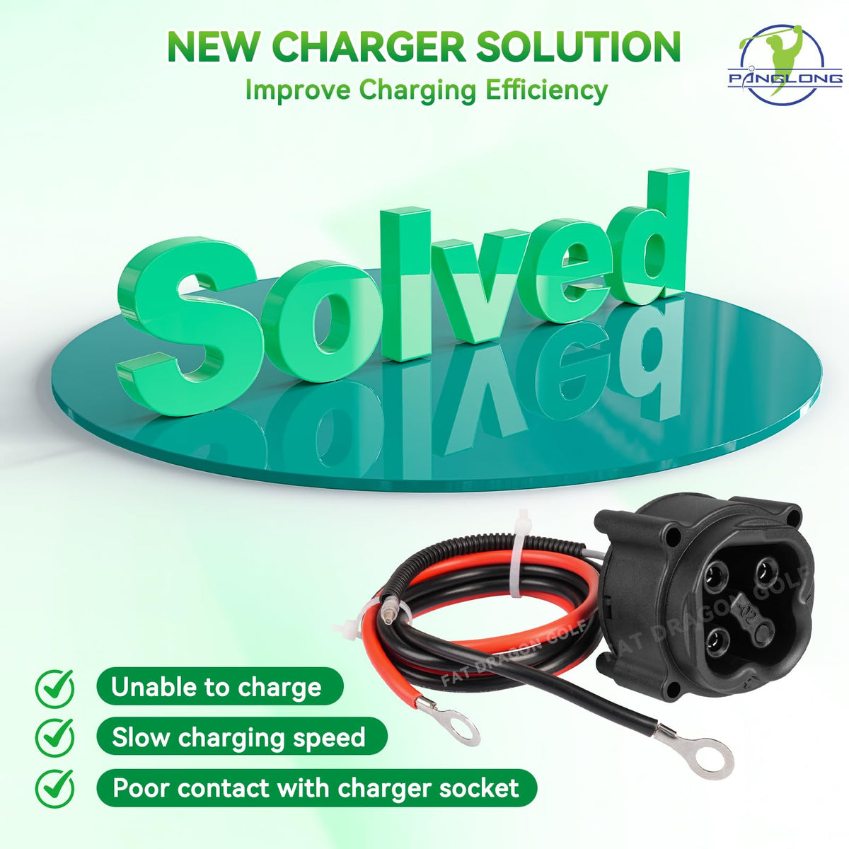 Panglong 48V MAC DC charger receptacle compatible with Yamaha G29 Drive 2008–2010.