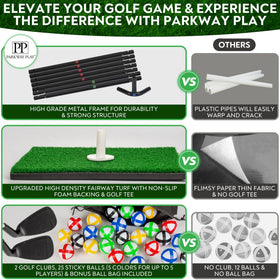 Parkway Home Play scoreboard, tee and carry bags organize game night sessions.