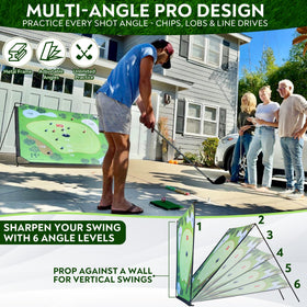 Parkway Home Play turf chipping mat simulates real turf feel during shots.