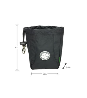 Parsaver Clover Pouch attached to golf bag with carabiner for quick access