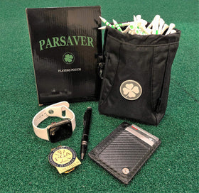 Interior view shows tees and markers neatly organized in the Clover Pouch