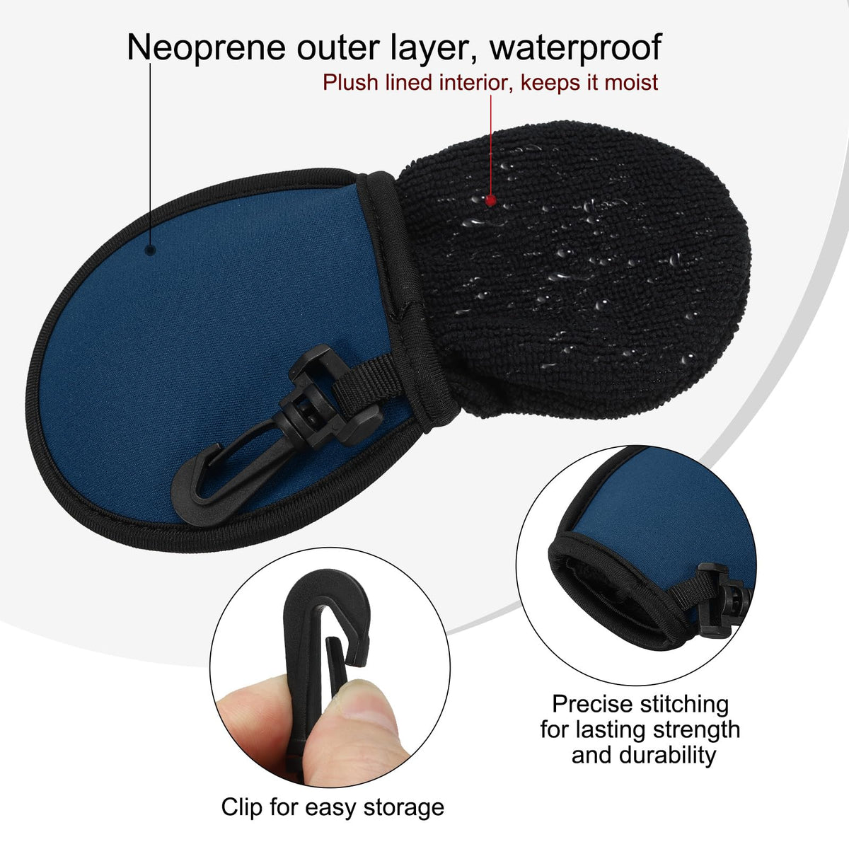 PATIKIL 4-pack golf ball washer pouch provides portable cleaning on the go.