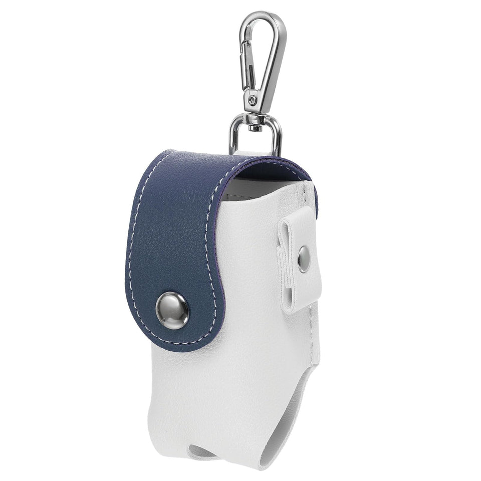 PATIKIL ball waist bag with clip in white-blue for secure golf ball storage on course