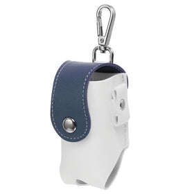 PATIKIL ball waist bag with clip in white-blue for secure golf ball storage on course