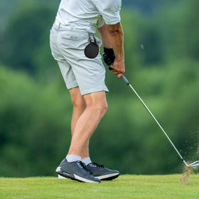 PATIKIL compact golf ball washer pouch fits pockets or bags.