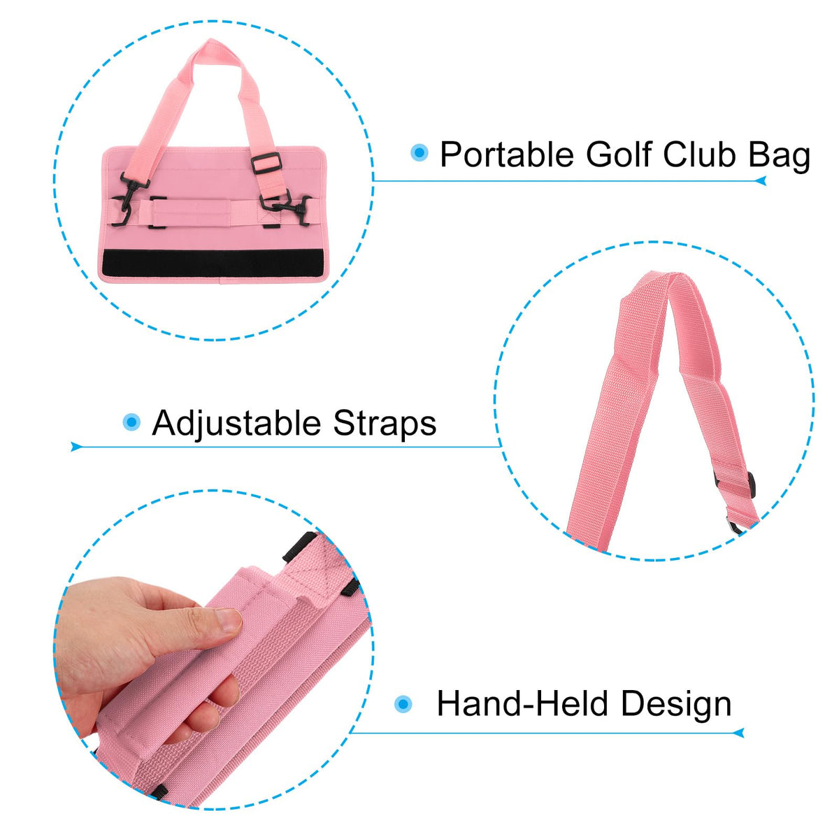 PATIKIL golf bag pink non-slip lining protects clubs