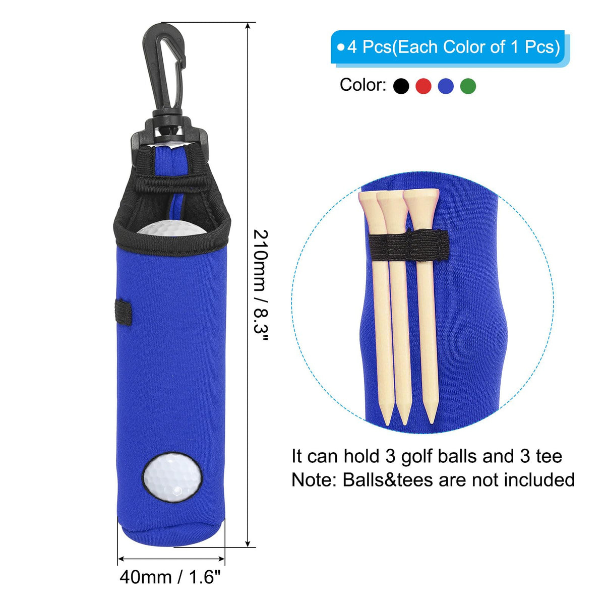 PATIKIL golf ball carry bag red, lightweight grip-friendly design for quick access
