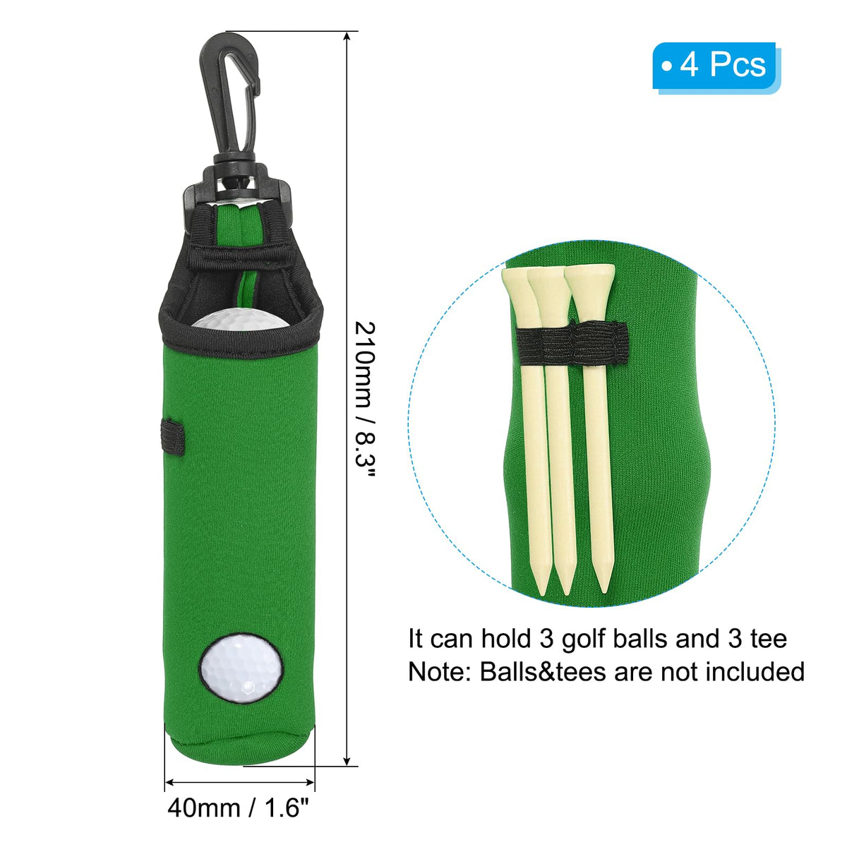 PATIKIL golf ball carry bag with clip demonstrating quick access on the course
