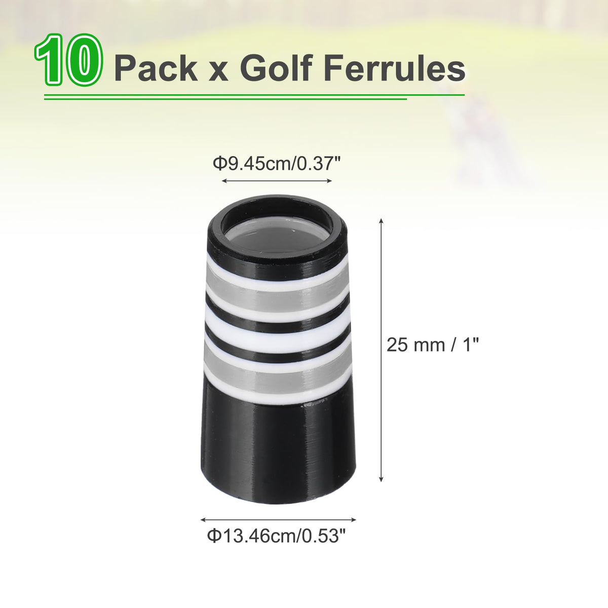 PATIKIL golf ferrules resin multi-ring for durable performance and protection against debris.