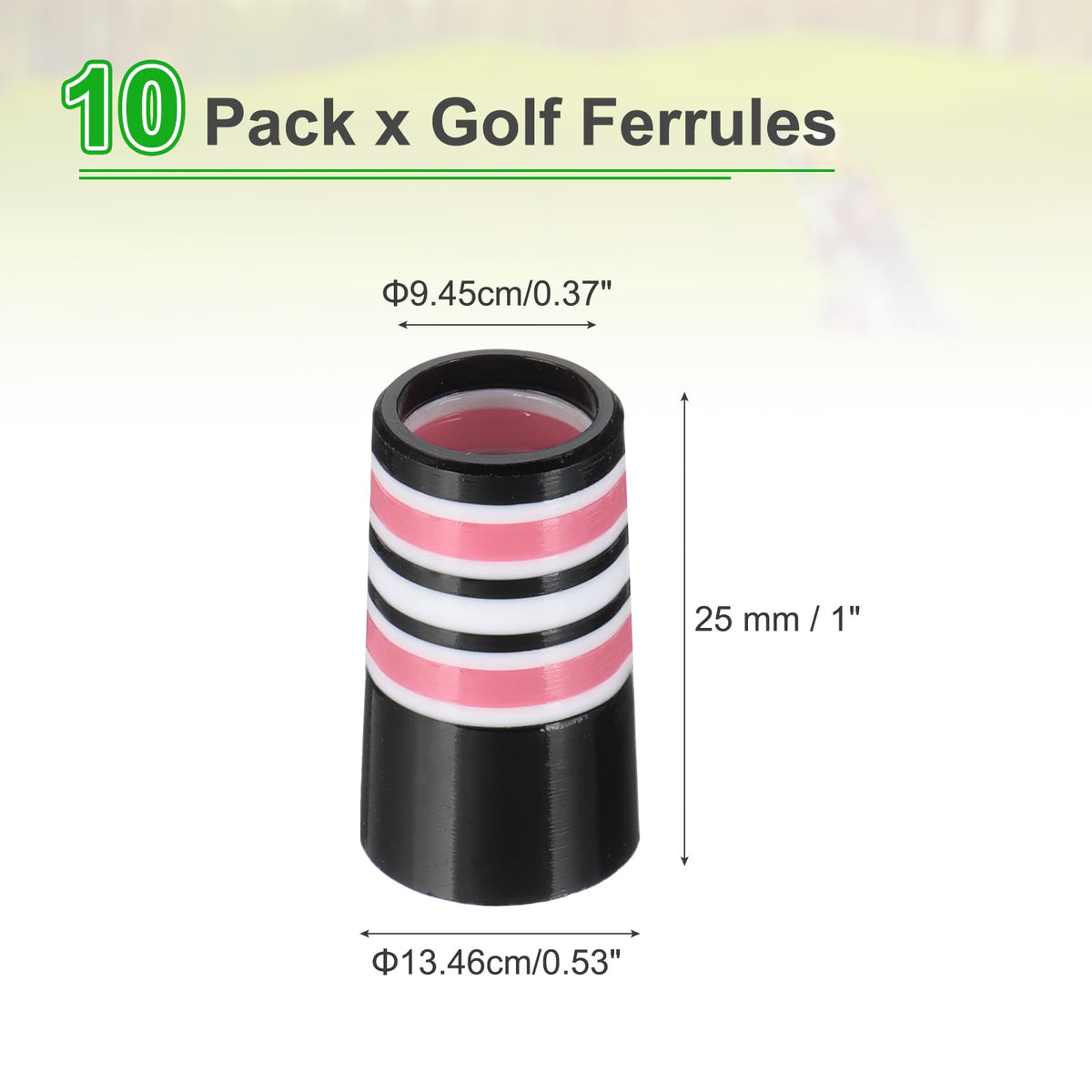 PATIKIL pink golf ferrules 10-pack, ready for quick swaps.