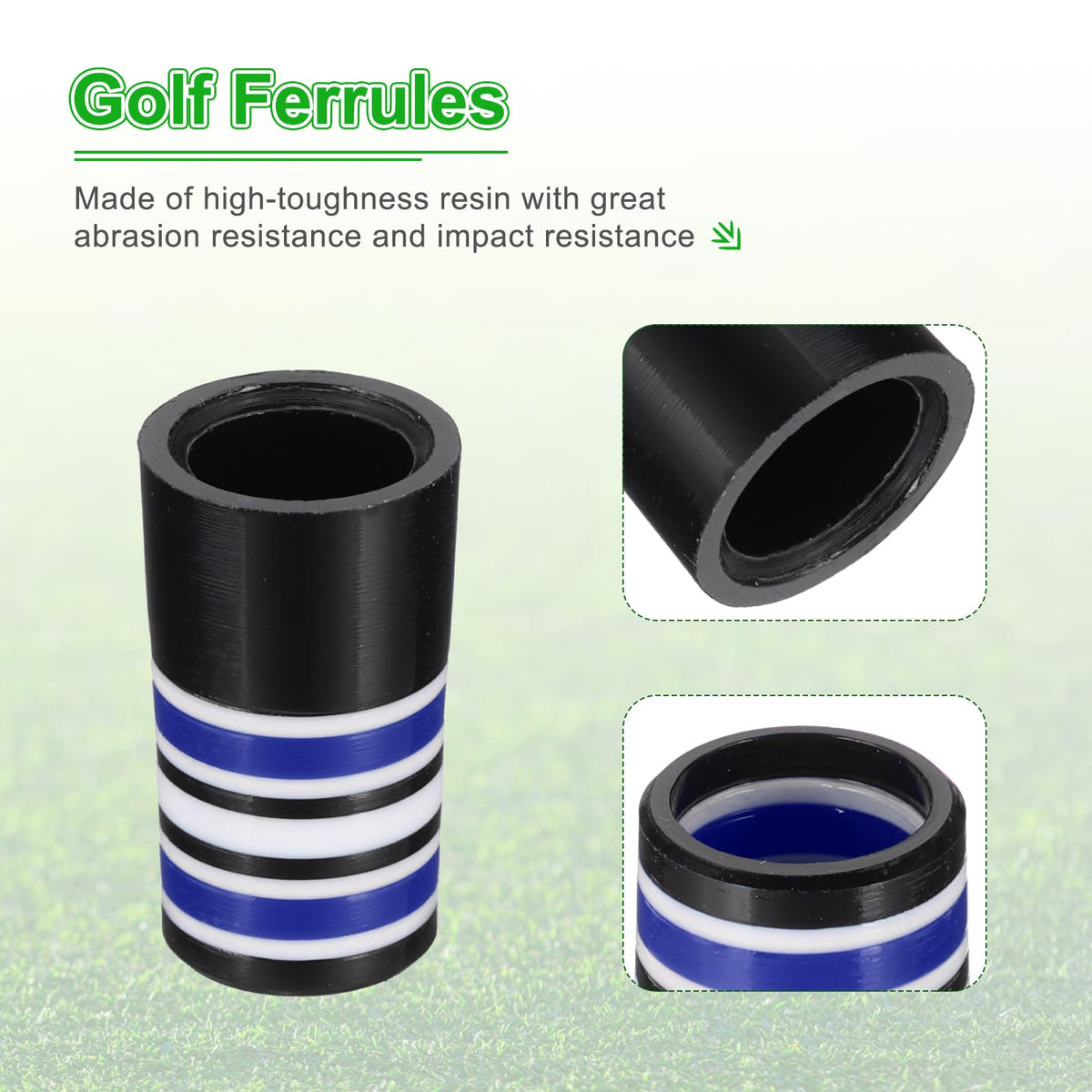 PATIKIL ferrules blue multi-ring design promotes smooth shaft-to-hosel transition during swings.