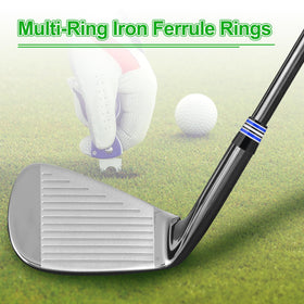 PATIKIL red golf ferrules demonstrate compatibility with graphite and steel shafts.