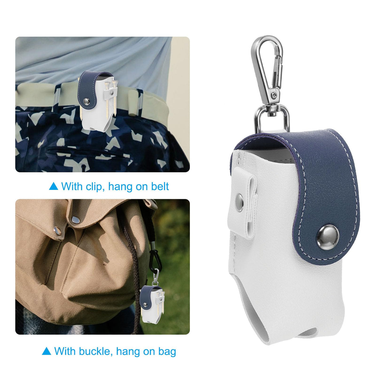 PATIKIL compact golf ball carrier in white-blue for travel