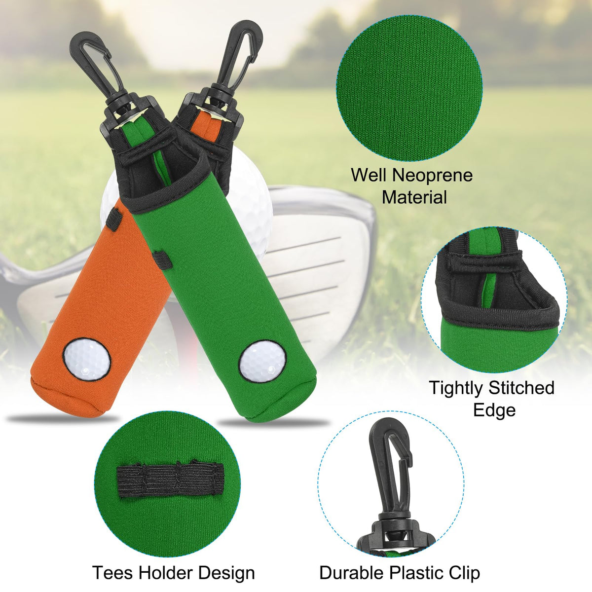 PATIKIL neoprene pouch holds balls and tees for easy range sessions