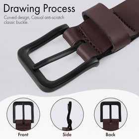 PBF Mens Leather Belt worn with jeans for casual ease and everyday comfort