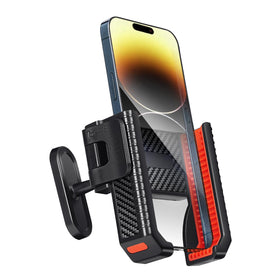 PBYMT magnetic golf cart phone holder red, front view showing secure hold.