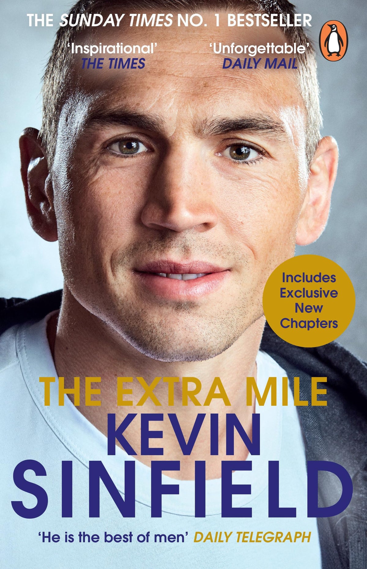 Penguin The Extra Mile book cover featuring Kevin Sinfield, an inspiring memoir of leadership and charity.