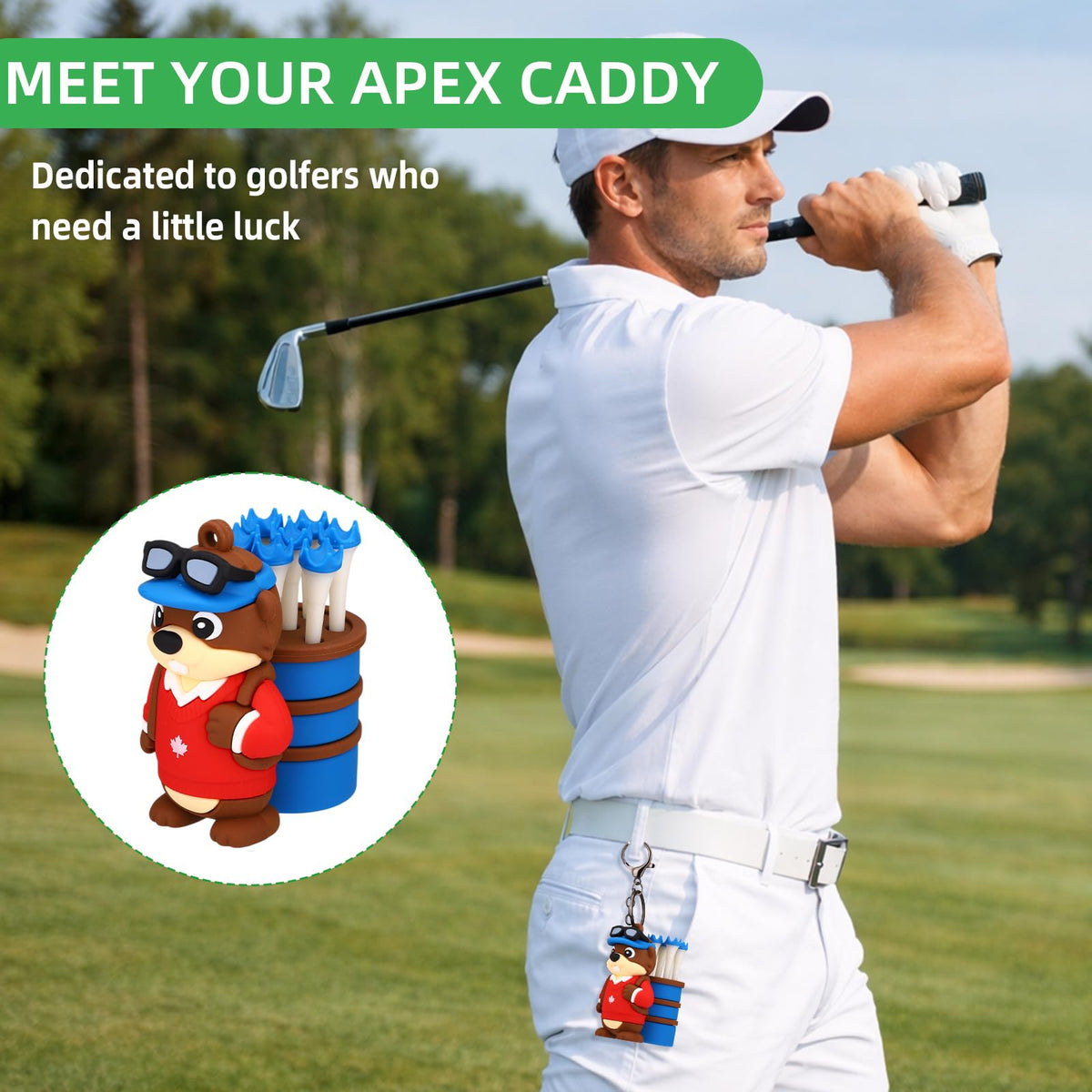 Penitue Beaver design golf tee organizer adds personality to your golf gear.