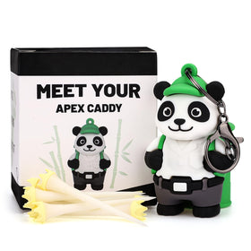 Penitue Panda Caddie tee holder attached to a bag for quick tee access