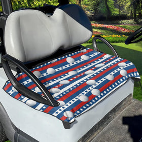 Penstroll golf cart seat cover with patriotic golf design for bold cart styling.