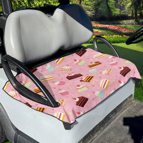 Penstroll pink cake seat cover with dessert pattern adds playful style to rides