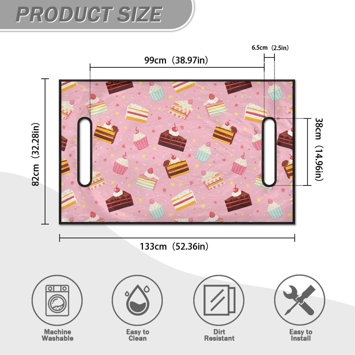 Penstroll pink cake seat cover is machine washable for simple cleaning
