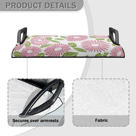 Penstroll Pink Daisy seat cover side view demonstrates easy install on EZGO carts