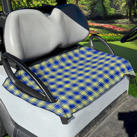 Penstroll Royal Tartan seat cover, front view, showing durable microfiber protection and style
