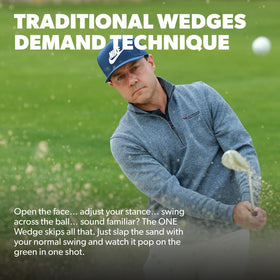 Performance Golf ONE Wedge uphill-downhill lie reliability helps feel confident on uneven turf.