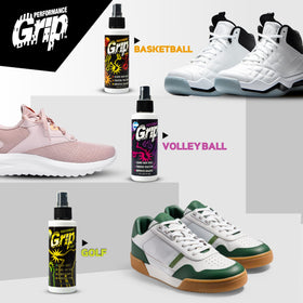 Award-winning Performance Grip spray showcased for golf gear care.
