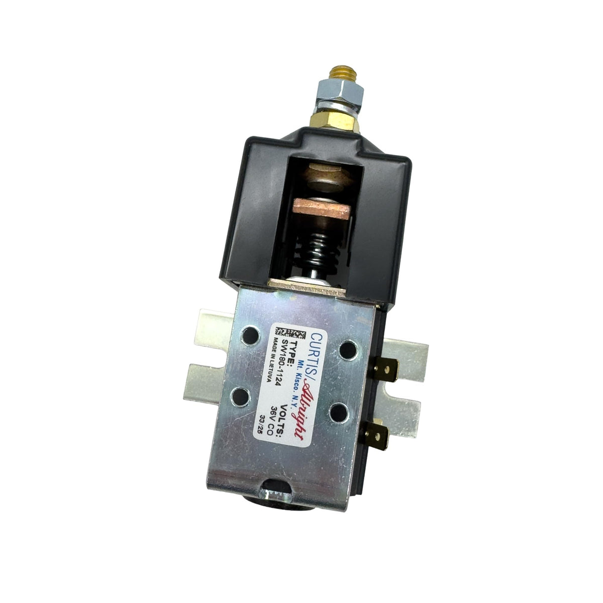 Performance Plus Carts Curtis Albright SW180 front view solenoid for reliable starts on 36V carts.