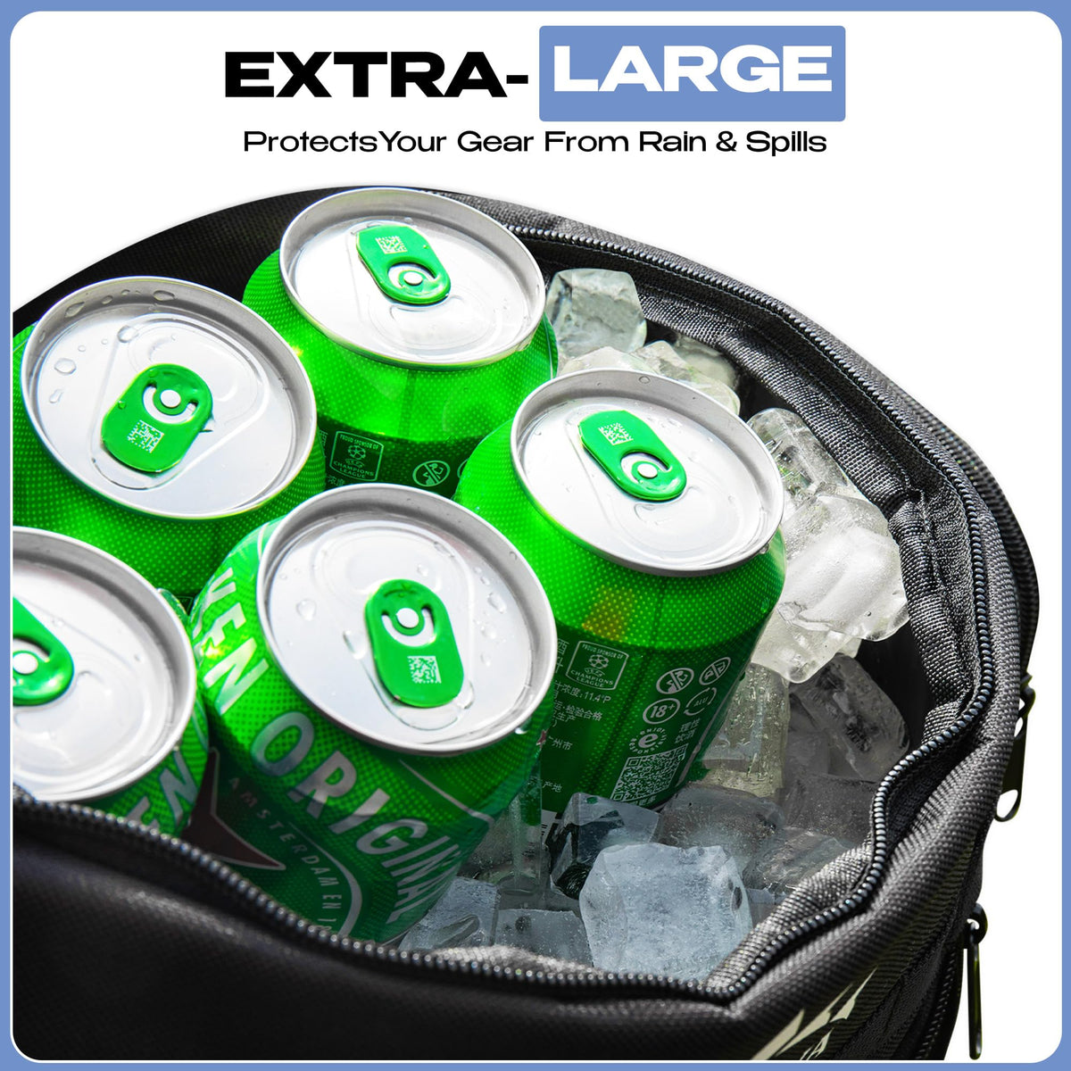 PERSEVA bag layout showing organized compartments for discs and gear