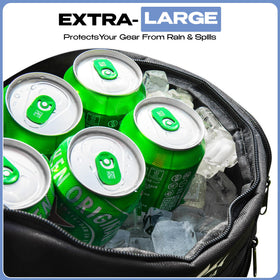 PERSEVA bag layout showing organized compartments for discs and gear
