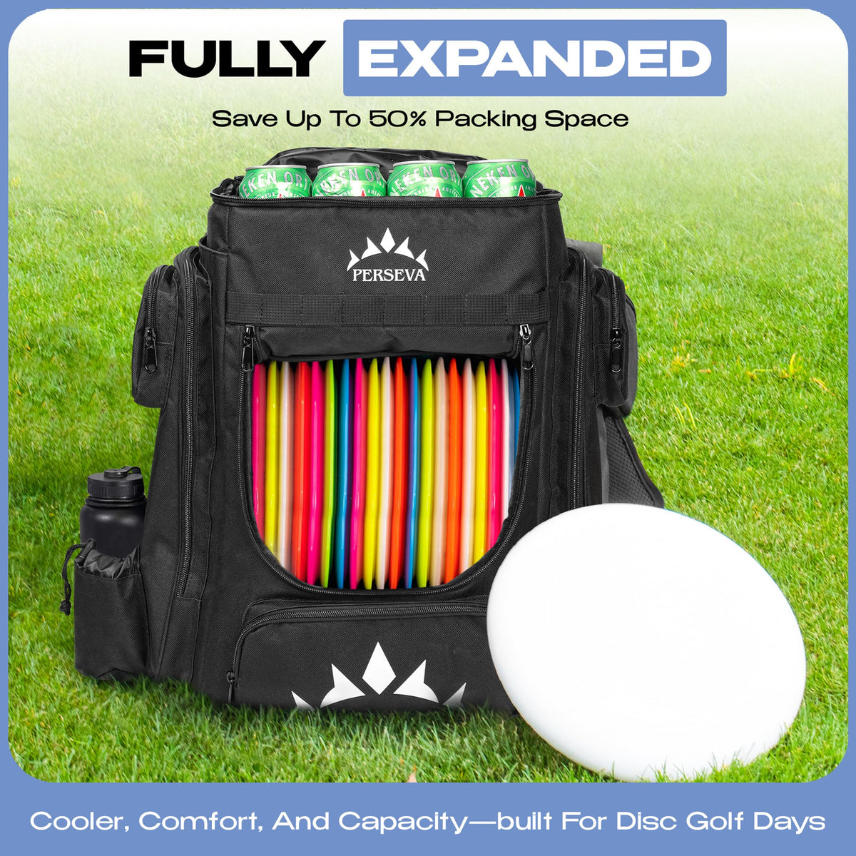 PERSEVA multi-pocket design supports easy access and item separation