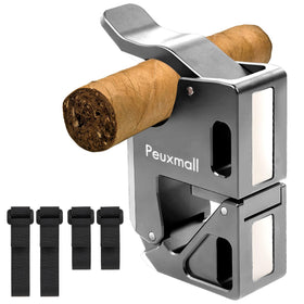 Peuxmall magnetic cigar holder mounted on a golf cart for secure transport.