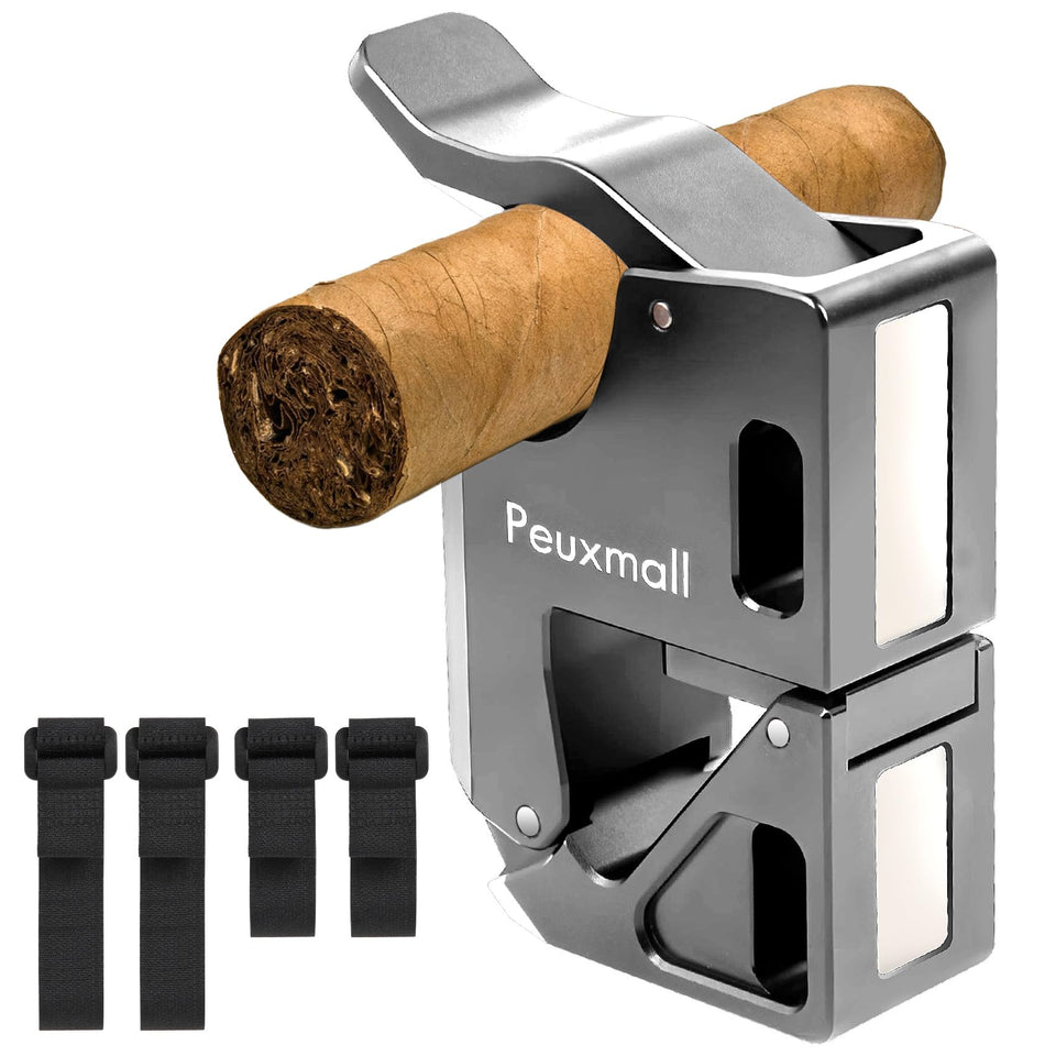 Peuxmall magnetic cigar holder mounted on a golf cart for secure transport.