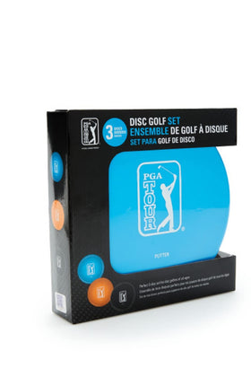 PGA TOUR 3-disc starter set shown with bright discs for practice sessions.
