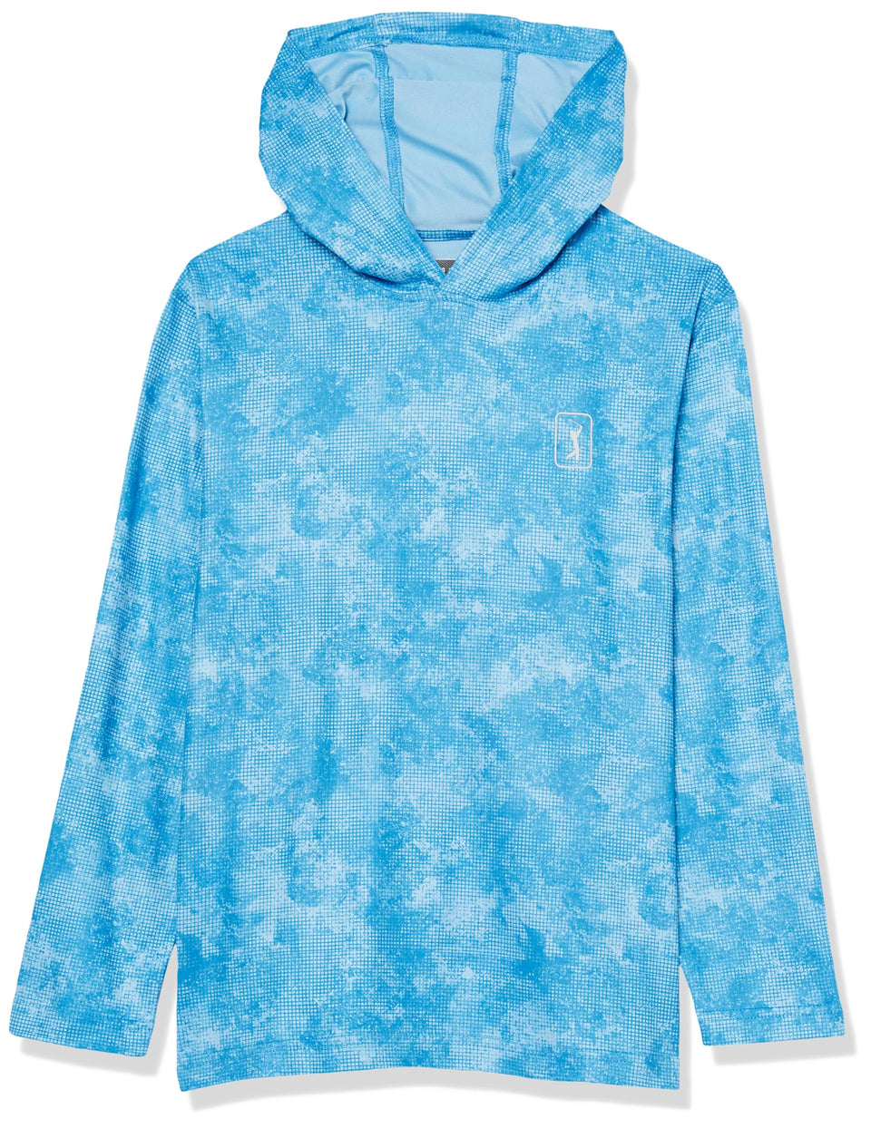 PGA TOUR Boys' Sun Protection Hoodie Super Sonic — front view showing UV protection and moisture-wicking for sunny rounds.