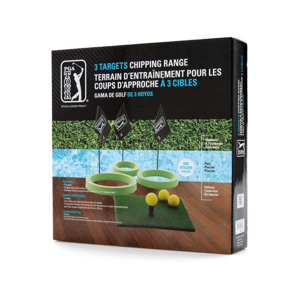 PGA TOUR chipping mat with built-in tee for at-home practice