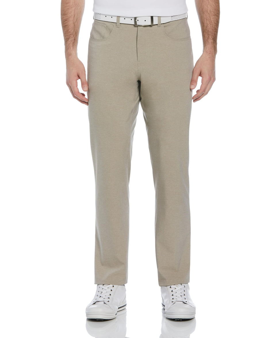 PGA TOUR men's 5-pocket heather pant front view with moisture-wicking and sun protection