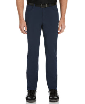PGA Tour men's flat-front pant in deep navy with active waistband for comfortable all-day golf