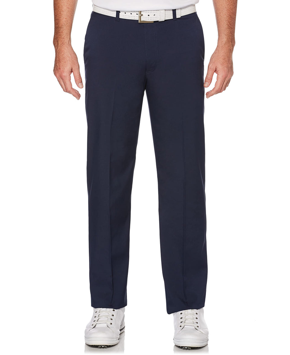 PGA TOUR men's flat-front pant with stretch fabric for unrestricted swing motion.