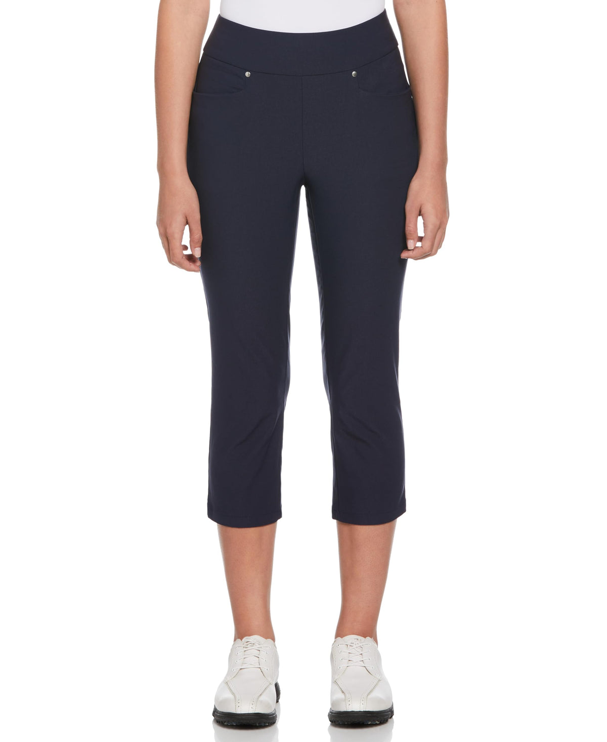 PGA TOUR women's 22-inch pull-on capri waistband for easy wear and full range of motion.