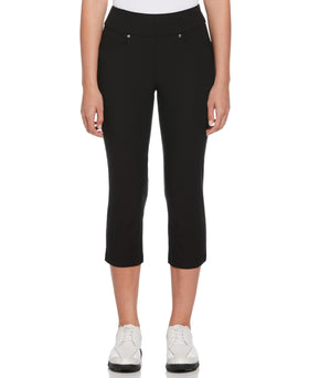 PGA TOUR women's 22-inch pull-on capri pants with tummy control for a flattering silhouette on the course.