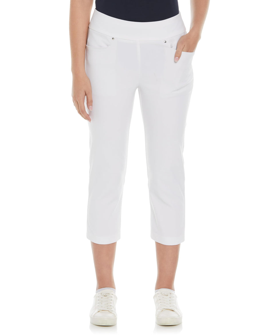 PGA TOUR women's capri pants with pull-on waistband for easy wear and flexible swings.