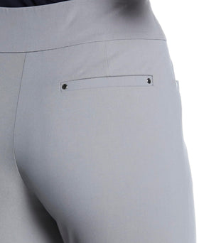 PGA TOUR mid-rise tummy-control pants with vented hems fit well with golf shoes.