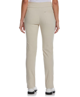 PGA TOUR women's moisture-wicking golf pants in sand, XX-Large, for dry comfort on the course.