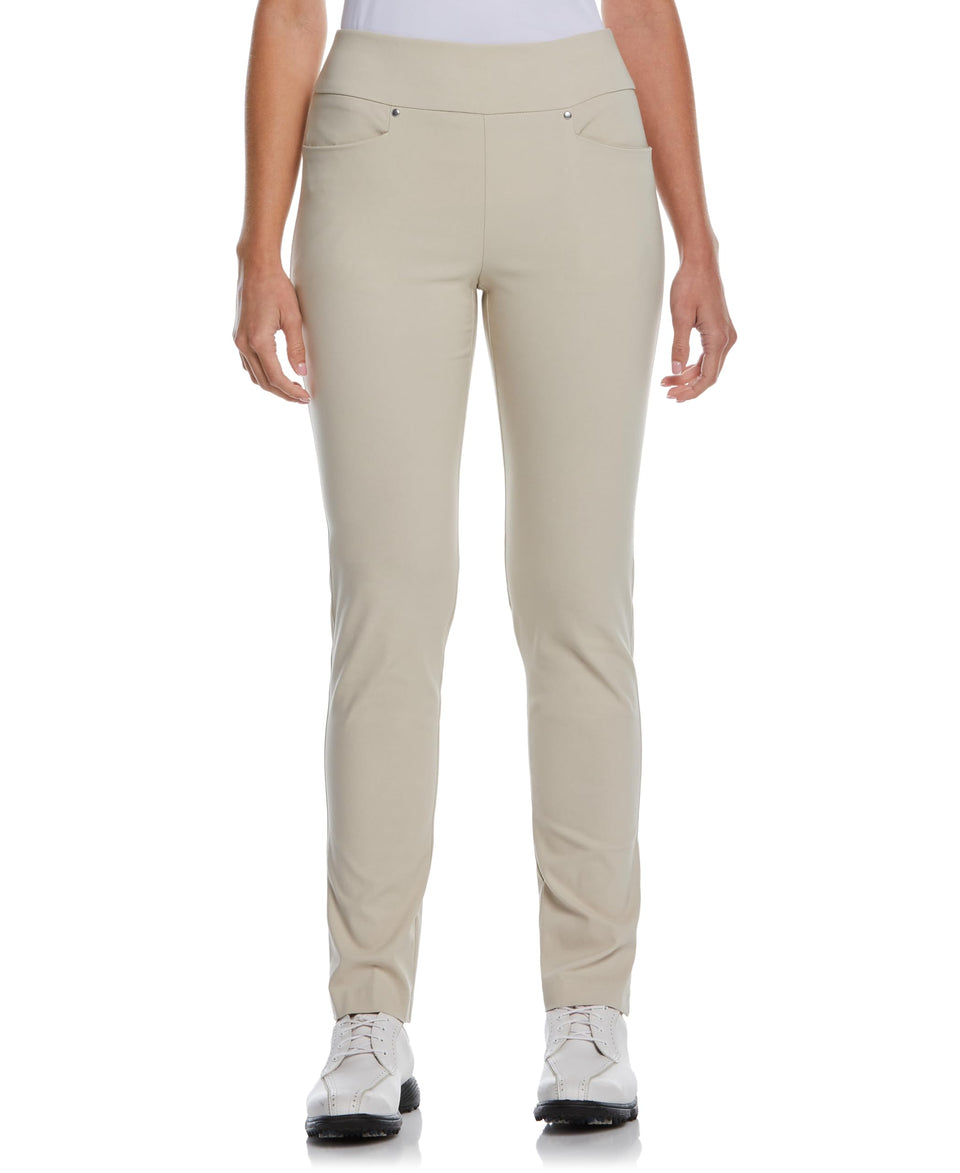 PGA TOUR women's tummy control pants, front view, smooth silhouette for confident rounds