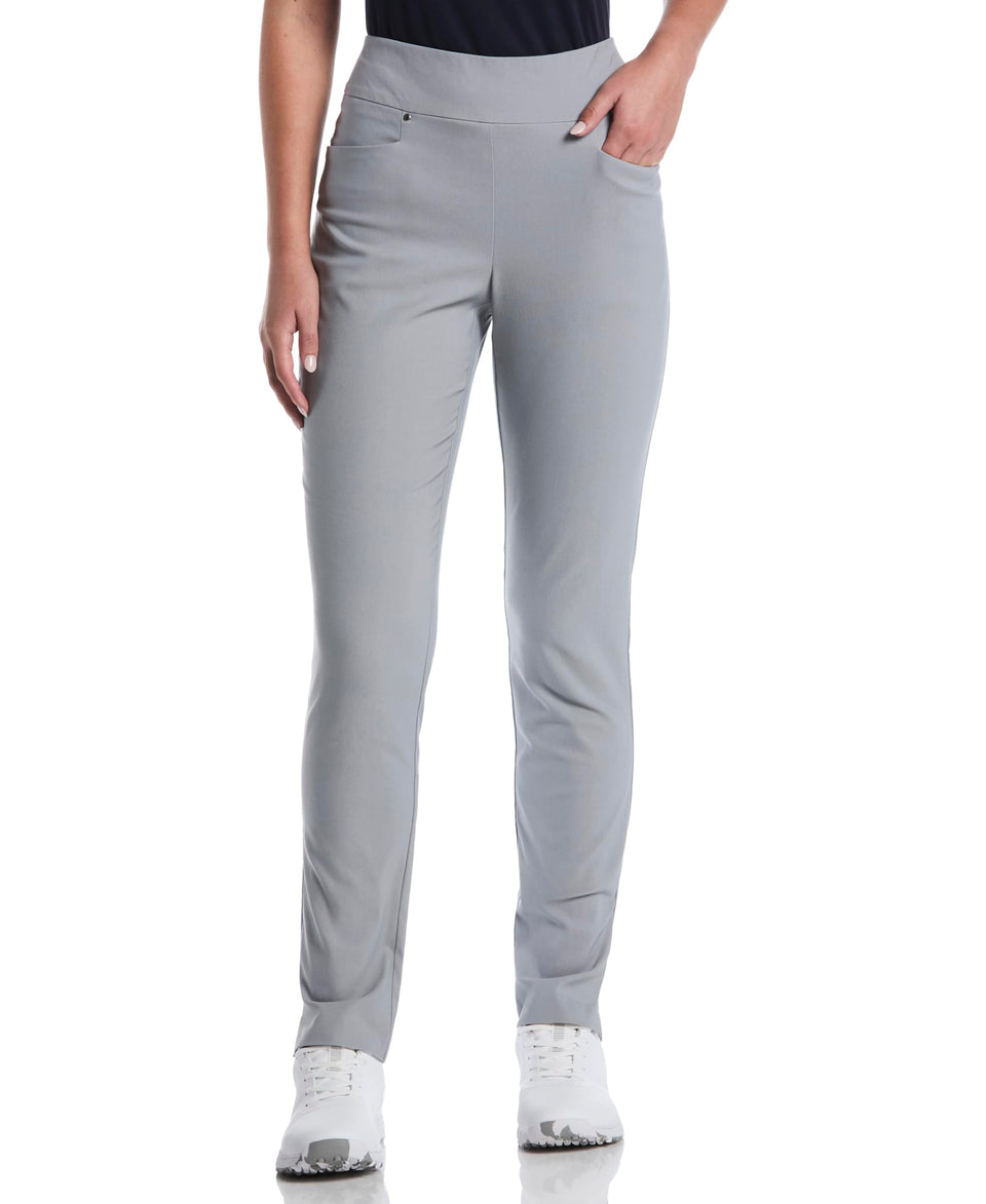PGA TOUR Women's tummy-control pull-on golf pants create a smooth silhouette during play.