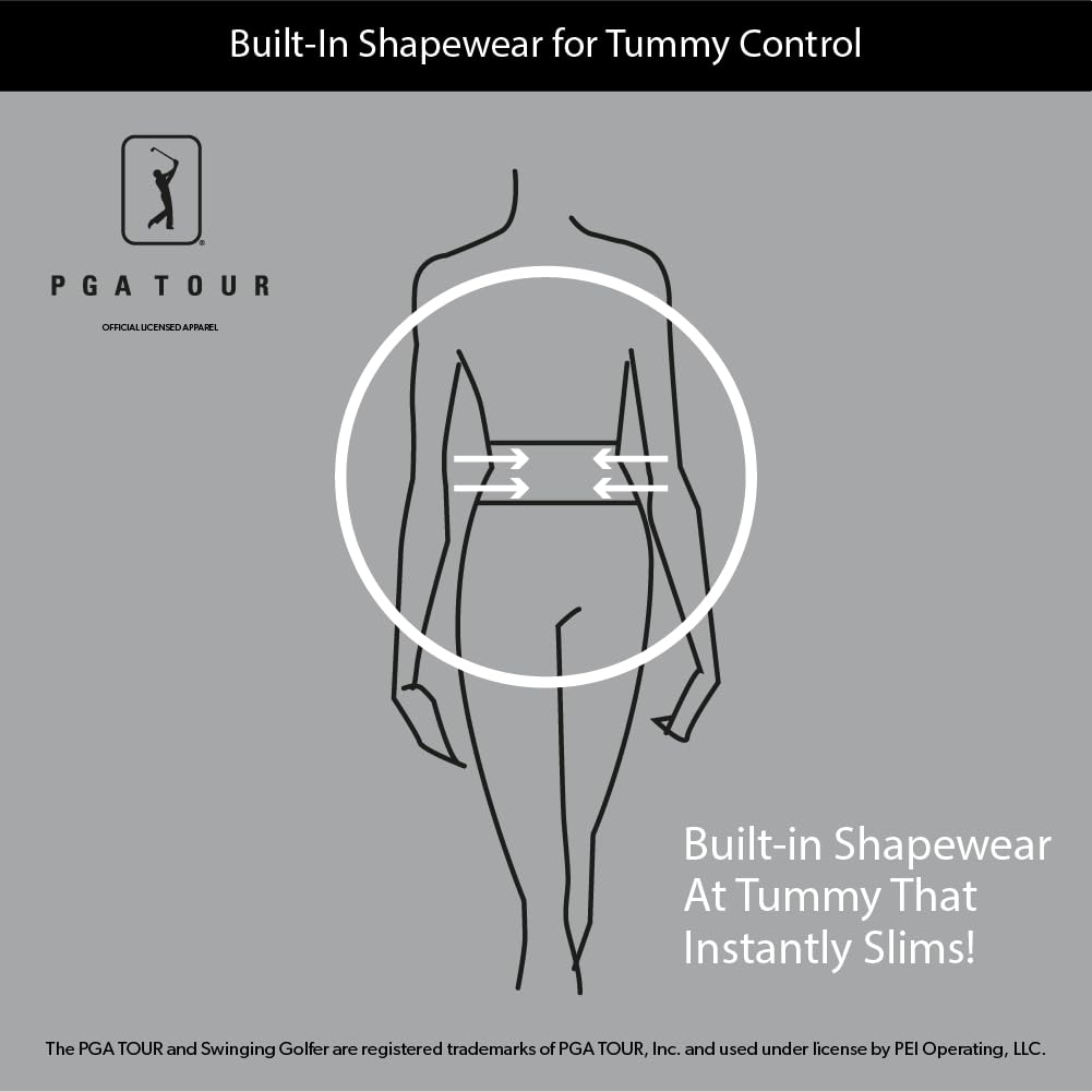 Hem vent detail on PGA TOUR golf pants for comfortable fit with golf shoes.